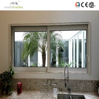 Fenêtre coulissante en aluminium triple vitrage, certifiée NFRC, à faible émissivité, insonorisée, écoénergétique, avec moustiquaire pour l'Amérique du Nord