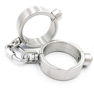 Menottes et entraves de pieds argentées en acier inoxydable pour adultes, avec verrouillage à pression, simples et pratiques, pour jeux de bondage SM homme/femme