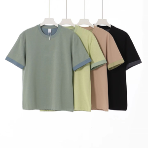 <span class=keywords><strong>T</strong></span>-shirt personnalisé en coton vierge 240 g/m² pour homme, col rond, design bicolore - Product Image 1