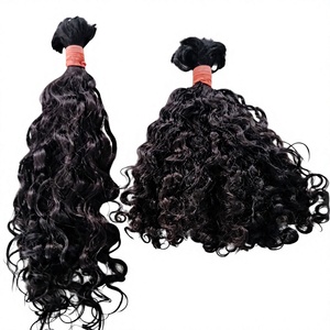 Cheveux naturels bouclés 100 % vierges de temple d'Inde du Sud, en vrac, 10 pouces, 100 g, style noir, toutes couleurs - Product Image 2