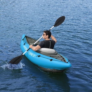 Raft gonflable en PVC Bestway, kayak en caoutchouc, canoë monoplace avec pagaie et pompe à air, capacité 100L, modèle 65115 - Product Image 1