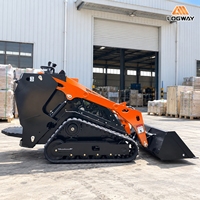 Livraison Gratuite : Mini-chargeuse compacte LOGWAY avec système de chenilles et commande hydraulique pilotée pour petits chantiers