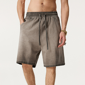 Shorts de sport pour hommes en molleton bouclette 330 g/m² de haute qualité, délavés à l'acide, grande taille, essentiels pour l'été, pour la course et la <span class=keywords><strong>boxe</strong></span> - Product Image 1