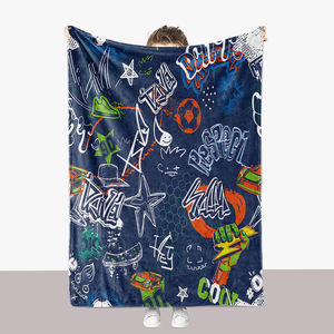 Couverture de jet en polaire Super douce et confortable, taille King, personnalisé avec Logo, taille de reine, prix bas, couverture de dessin animé personnalisée - Product Image 2