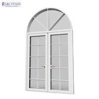 Promotion Nouveaux Produits Fuson : Portes Françaises en Verre à Cadre en Aluminium Style Moderne Arqué pour Villa, Portes d'Entrée à Battants avec Grilles