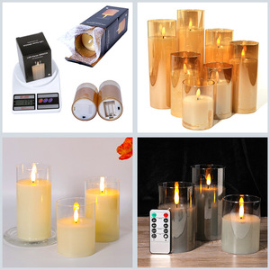Bougies led en verre à piles <span class=keywords><strong>pour</strong></span> cimetière ou Noël - Product Image 4