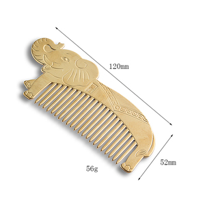 Peigne en laiton doré de style chinois de haute qualité avec logo personnalisé - Product Image 3