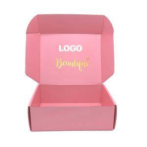 Factory Custom Size Eco Friendly Printed Blank Colored Pink Packaging Mailer <b>Boxes</b> Kraft Rigid Corrugated Shipping Box With Logo - Product Image 6