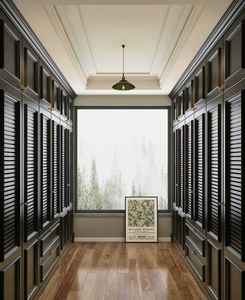 Meubles de chambre à coucher de style américain Armoire en bois Laquée Armoire en bois massif avec verre - Product Image 4