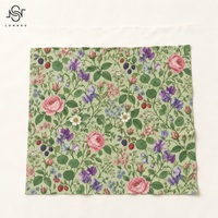 Kain Katun Voile Motif Bunga Vintage English Garden Sweet Pea Rose, Ringan, Bahan Katun Poplin untuk Kemeja dan Gaun