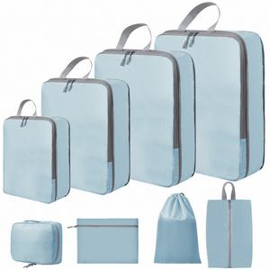 OEM Factory Custom Logo Polyester Fashion Zipper Compression 9 Pcs <b>Packing</b> Cubes Portable <b>Travel</b> Luggage Organizer Storage <b>Bags</b> - Product Image 5