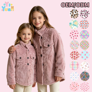 Adorabile Giacca <span class=keywords><strong>Rosa</strong></span> Soffice per Bambine con Colletto Alto, Bottoni e Maniche Lunghe, con Doppie Tasche sul Petto per l'Uso Quotidiano Invernale - Product Image 1