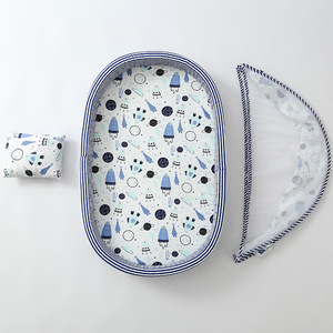 Cuna Nido para Bebé 100% Algodón con Mosquitera - Colchoneta y Almohada para Dormir, Cuna Portátil para la Seguridad del Bebé - Product Image 6