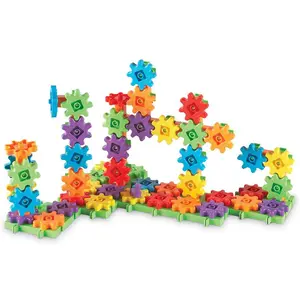 Gears Construction Toy 100-Piece Deluxe Building Set, STEM Construction Toy Set, Early Educational Toy