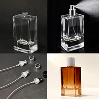 Flacon de parfum en verre cristal de haute qualité en gros, 75 ml, 80 ml, couleur personnalisée, flacon vide à col serti pour emballage de parfum