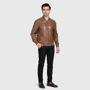 Finer Threads Nuevo Estilo 2026 Chaqueta de Cuero Genuino Negra para Hombre, Transpirable, Estilo Vintage, Otoño - Product Image 1