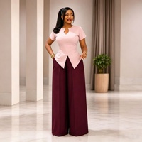 Ensembles de vêtements décontractés en velours polyester anti-plis à manches courtes pour femmes européennes, américaines et africaines – Nouvelle collection été 2026