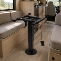 Wareda WGB61001 Pied de table pneumatique réglable pour camping-car et bateau, détachable, en alliage d'aluminium thermolaqué, léger, pour véhicule