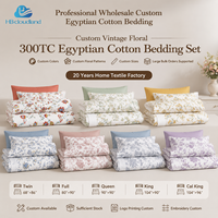 Couette en coton égyptien de qualité supérieure 300TC, certifiée OEKO-TEX, audituée BSCI, haute densité, soyeuse, respirante, imprimée, taille Queen, Cloudland