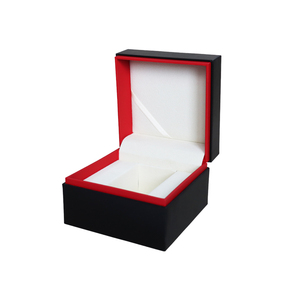 EVERWIN Custom Logo Luxury Leather Watch Display Box with Buckle Closure Velvet <b>Cushion</b> Modern Square Design for Gift Packaging - Product Image 1