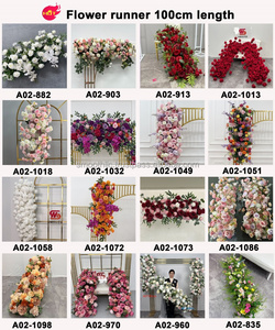 SMOOTH New Design Customized <b>Artificial</b> pinkish-purple Silk <b>Flower</b> Runner for Wedding and Party Decoration - Product Image 5