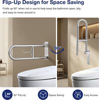 Barre d'appui de sécurité pliable en forme de U en acier inoxydable SUS 304 certifiée ISO9001 pour toilettes, pour personnes handicapées