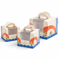 Boîte à gâteau personnalisée avec logo pour anniversaire, emballage en carton pour cupcakes, pâtisseries, boulangerie, boîte à gâteau en papier avec poignée et fenêtre