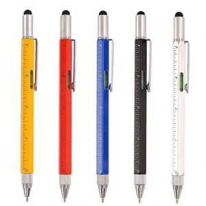 Stylo bille multifonctionnel hexagonal en métal, vente en gros du fabricant, portable avec tournevis, règle et niveau - Product Image 3