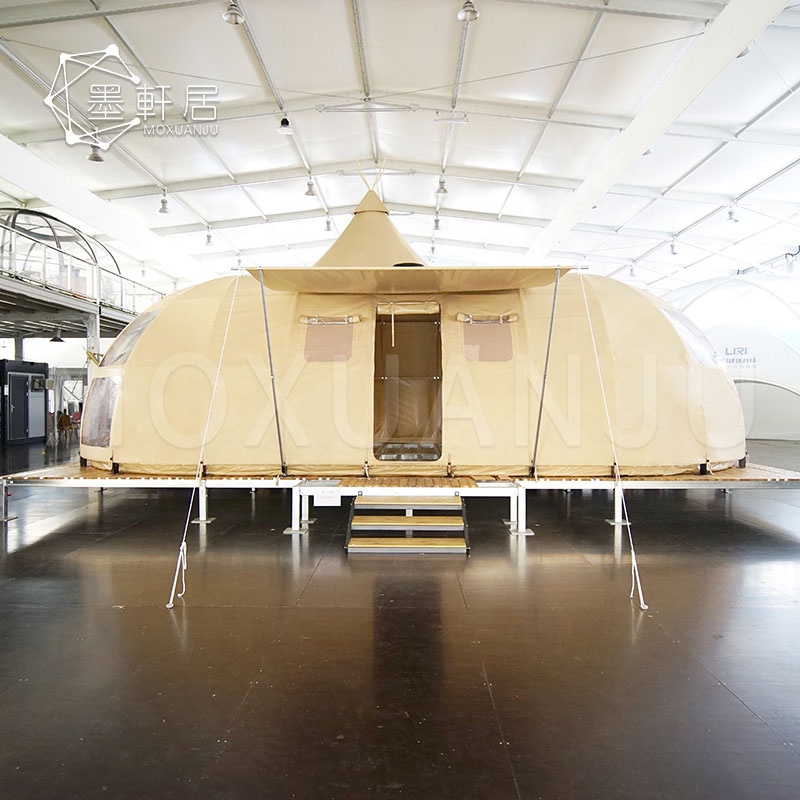 6 Person Panoramic Ellipse Campsite Glamping Hotel Tent All Timber Frame