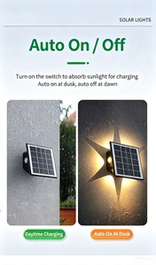 Hot selling black IP65 waterproof solar wall <b>light</b> 8LED outdoor staircase <b>corridor</b> and garden decoration LED <b>light</b> - Product Image 3