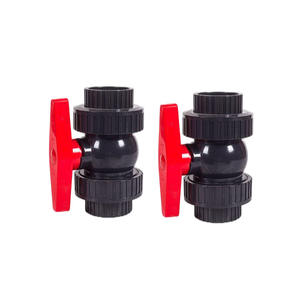 Неподвижный шаровой клапан из НПВХ, черный пластиковый фитинг для водопровода с гибким шаровым клапаном из ПВХ, восьмиугольный - Product Image 1