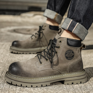 New <b>Platform</b> Height Increasing Fashion Martin <b>Boots</b> for Men Casual Street Style Shoes - Product Image 4