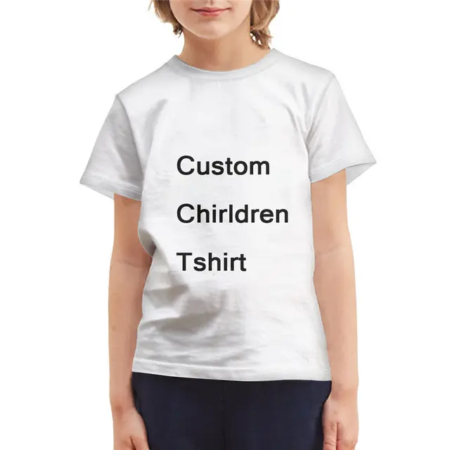 Oem Groothandel Shirt Kleding Top T-Shirt Afdrukken Korte Mouw Kinderen Jongens Custom Ontwerp Verjaardag Kids T-shirts