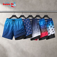 Snel drogende heren boardshorts, waterdichte surfshorts voor heren, ademende zwembroeken, ODM fabrikant