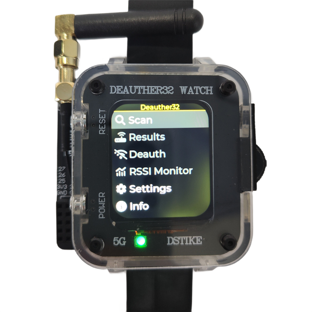 DSTIKE Deauther 32 Watch Max GPIO Extend for Development Board Smartwatch for Wireless WiFi Network Security Testing