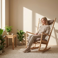 Fauteuil à bascule d'inspiration vintage, fauteuil artistique en corde tressée, décoration tendance pour la maison, lit de repos inclinable pour véranda et pelouse
