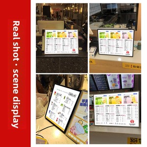 A4 <span class=keywords><strong>menu</strong></span> Bảng hiển thị nhôm chiếu sáng LED quảng cáo hộp Đèn Tabletop Bar hiển thị đặt hàng Trung Quốc LED hộp đèn - Product Image 4