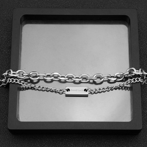 Hot Selling Simple Popular Design Double Layered Geometric <b>Chain</b> Bracelet Hiphop <b>Titanium</b> Steel Men's Bracelets Trendy Jewelry - Product Image 4