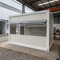Boutique Modulaire Préfabriquée Portable en Conteneur, Kiosque Commercial Préfabriqué en Panneaux Sandwich avec Fenêtres