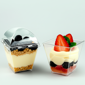 Tasses à dessert en plastique PS de 5 oz avec couvercles <span class=keywords><strong>Mini</strong></span> tireurs de pouding à la banane pour la fête - Product Image 1