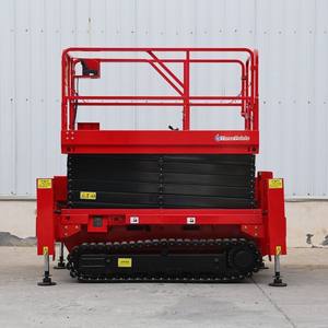 Plataforma elevadora móvil autopropulsada sobre orugas, hidráulica eléctrica, tipo tijera, con estabilizadores, precio - Product Image 3