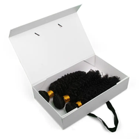 Cadeau élégant Boîte de cheveux vierges tressés Paquet de perruque d'extension de tissage personnalisé Emballage en carton de papier durable Vente en gros privée