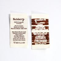 Étiquettes tissées personnalisées Off White en damassé avec texture non abrasive pour t-shirts et pulls