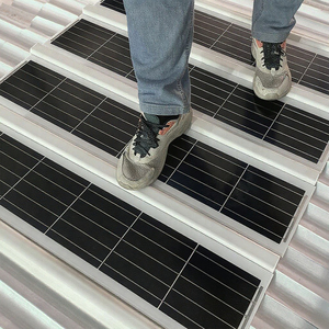 Système de tuiles solaires bifaciales PERC 16W 18W avec une efficacité de 24% Modules photovoltaïques transparents durables Garantie de 5 ans - Product Image 1