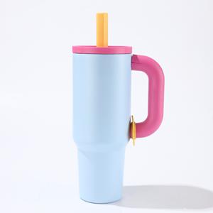 Vaso Térmico Personalizado de Acero Inoxidable de 30oz/40oz con Pajita Abatible, Taza Térmica a Prueba de Derrames y Fugas con Asa, Taza Térmica para Café - Product Image 5