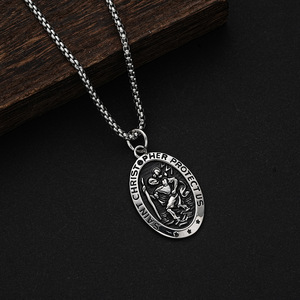 Collana con Ciondolo in Acciaio Inossidabile, Stile Vintage Mitologia Greca Antica, Ritratto Personalizzato, Catena a Maglia Box - Product Image 3