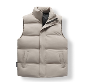 Liu Ming personalizado al por mayor nuevo Otoño Invierno Stand Collar cremallera cálido chaleco hombres Casual suelto sin mangas chaquetas chalecos - Product Image 6