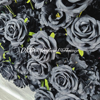 Bouquet de roses artificielles DKB de 80 cm, roses noires simulées, pour une décoration florale romantique pour une baby shower