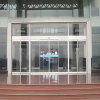 Pintu Otomatis Sensor cerdas sakelar privasi Remote control dengan pintu geser kaca otomatis bingkai aluminium