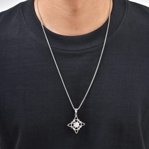 Collier unisexe en acier inoxydable 316L avec pentagramme, nœud de sorcière, pendentif de protection pentacle païen Wiccan, bijoux nœud celtique - Product Image 6